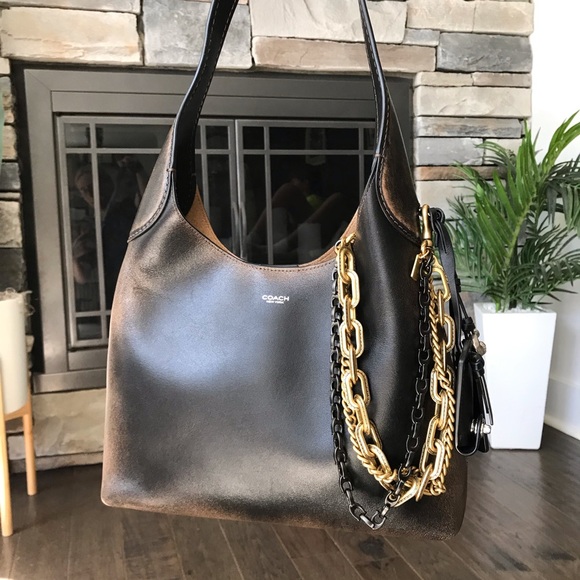 Coach Handbags - Coach Brooklyn 28 Shoulder Purse In Loved Leather With Charms